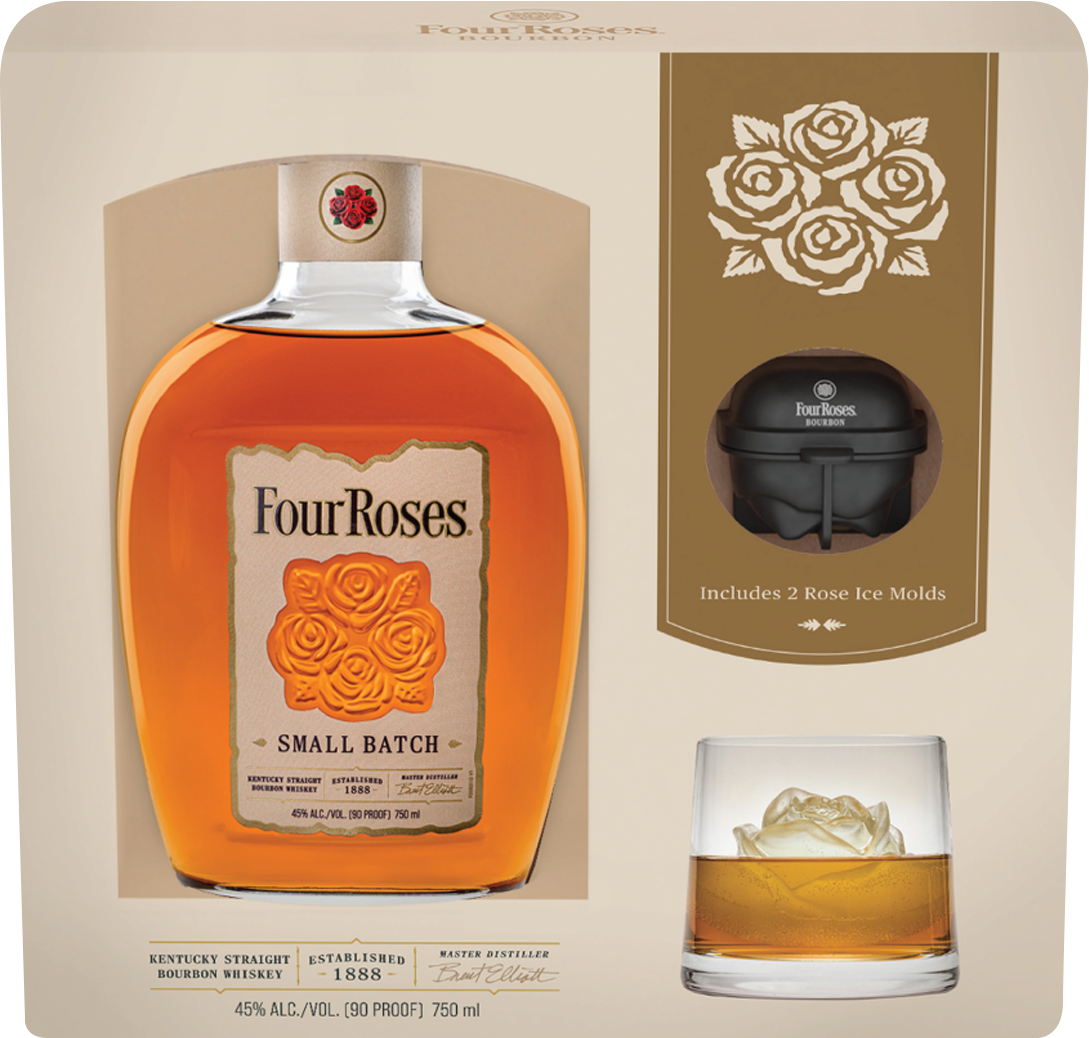 Four-Roses-Small-Batch-Kentucky-Straight-Bourbon-Whiskey-with-Ice-Molds,-USA.png