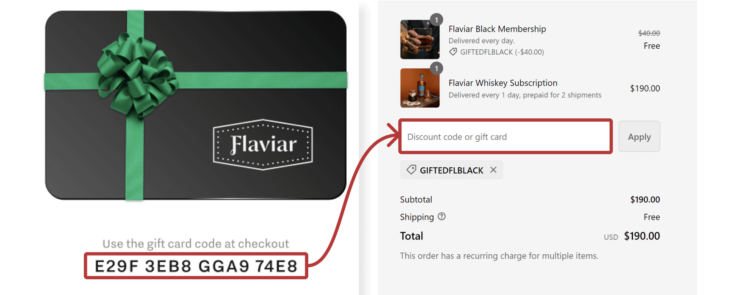 Flaviar gift card