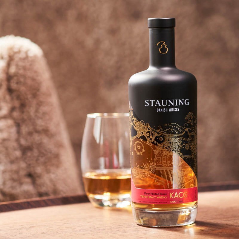 <p>Stauning’s <strong>flagship whisky</strong>, a Triple Malt that blends Single Malt, smoked Single Malt, and malted rye, is a <strong>blend of everything Stauning loves</strong> in one bottle. Fruity and complex with a hint of smoke and rye spice. <strong>Opulent Nordic Terroir influence</strong>—and lots of character.</p>