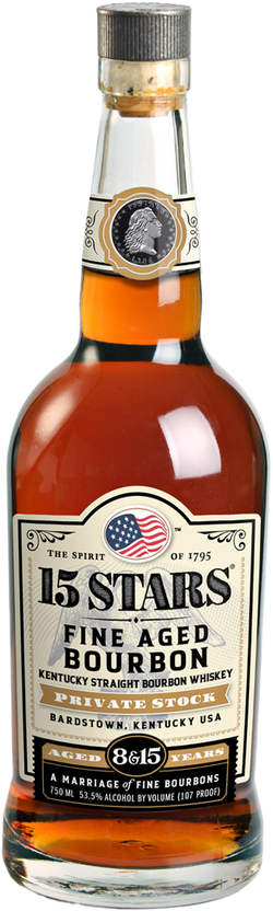 15 Stars Private Stock 8 & 15 Year Old Straight Bourbon Whiskey