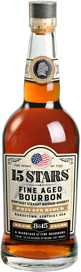 15 Stars Private Stock 8 & 15 Year Old Straight Bourbon Whiskey