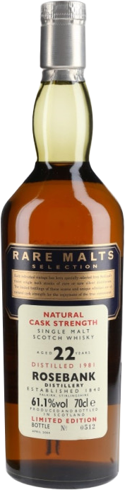 Rare Malts Rosebank 22 Year Old 1981 Vintage Single Malt Scotch Whisky (700mL)