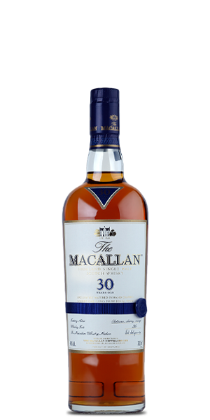 The Macallan 30 Year Old Scotch Whiskey Blue Ribbon