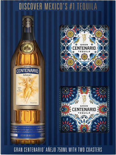 Gran Centenario Añejo with Two Ceramic Coasters Tequila