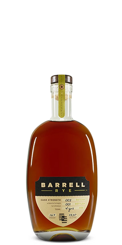 Barrell Rye Batch 003 Cask Strength Whiskey