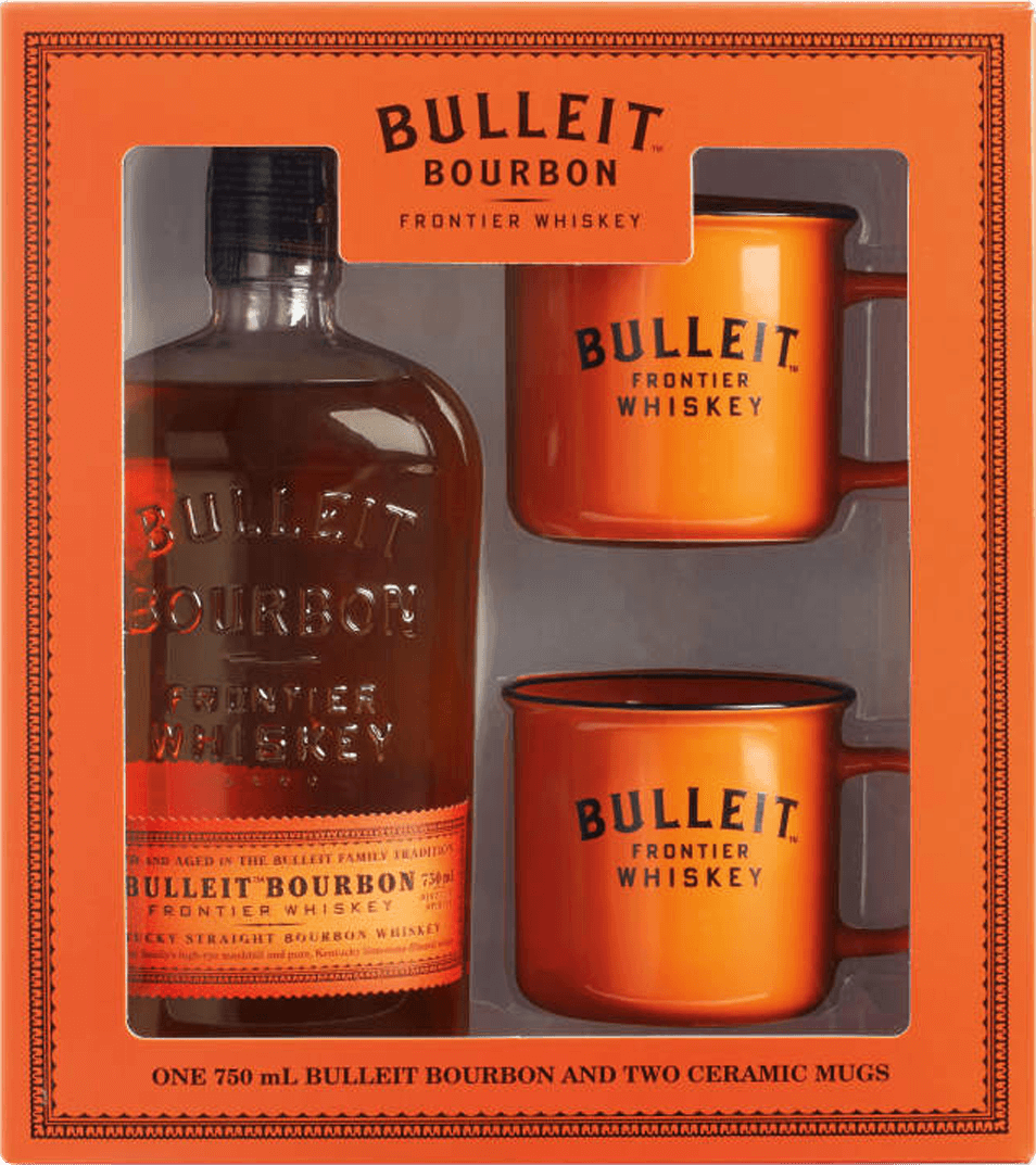 Bulleit Straight Bourbon Frontier Whiskey with Mugs