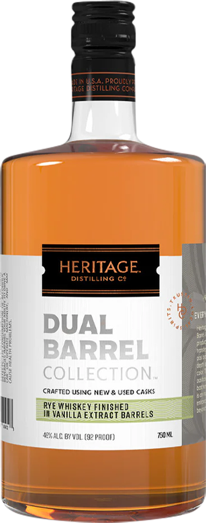 Heritage Distilling Co. Dual Barrel Collection Vanilla Extract Barrel Finish Rye Whiskey