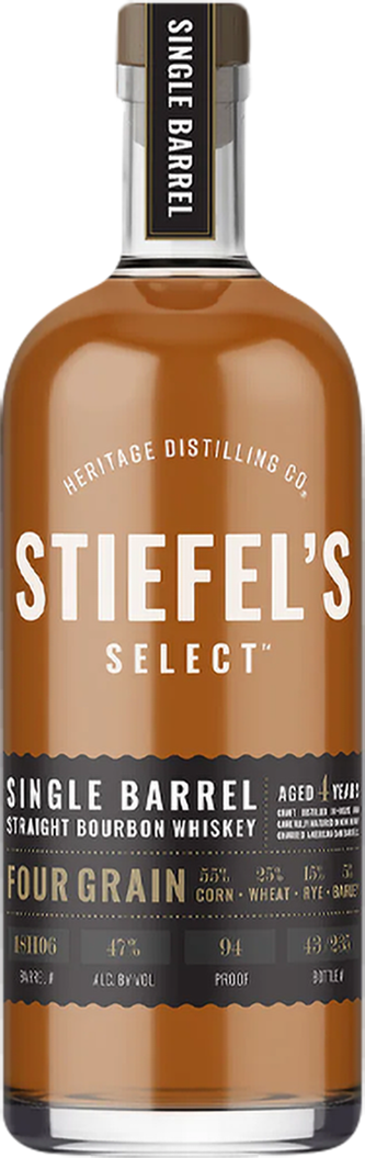 Heritage Distilling Co. Stiefel's Select Four Grain Single Barrel Straight Bourbon Whiskey