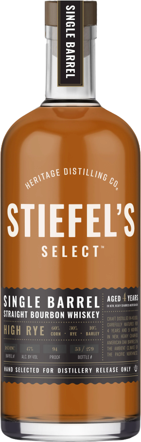 Heritage Distilling Stiefel's Select Single Barrel: High Rye Bourbon Whiskey