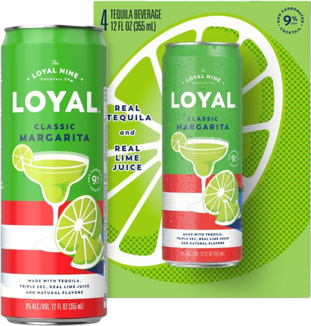 Loyal 9 Tequila Classic Lime Margarita Cocktail (355mL)