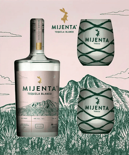 Mijenta Tequila Blanco with Glasses