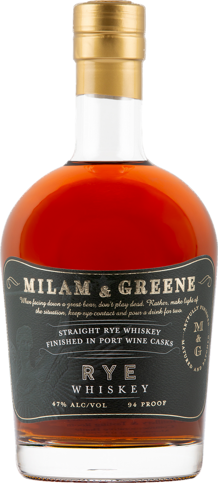 Milam & Greene Port Wine Cask Finish Straight Rye Whiskey