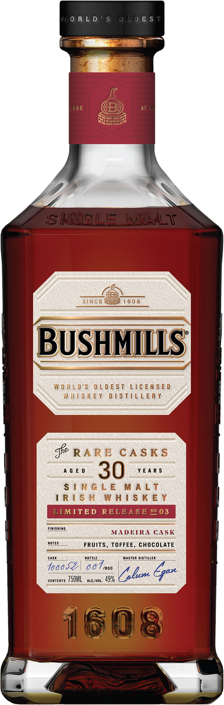 Bushmills The Rare Casks 30 Year Old Single Malt Irish Whiskey