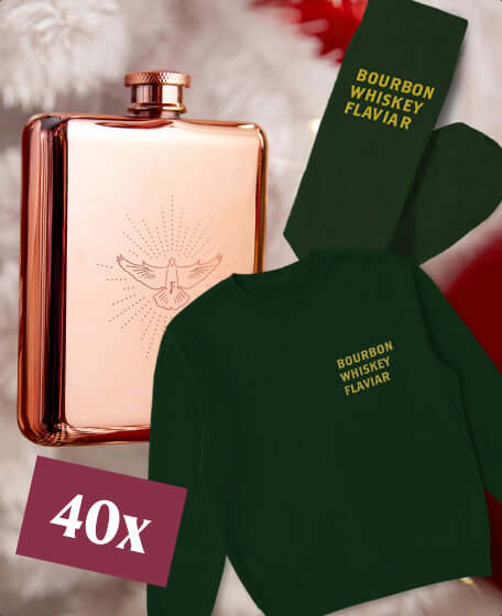 40x Flaviar Merch - Sweaters, Flasks and Socks