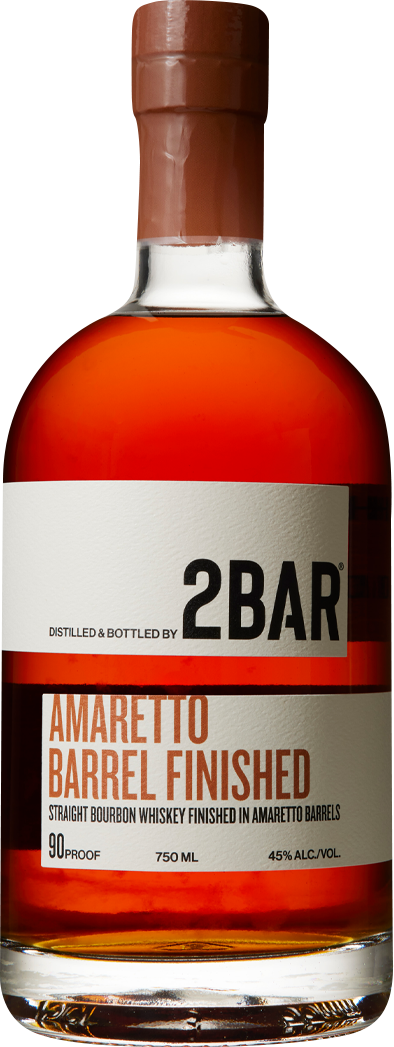 2BAR Spirits Straight Bourbon Whiskey Finished In Amaretto Barrel