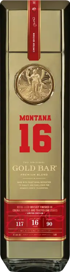 Gold Bar Joe Montana Blended 117 16 Year Old American Whiskey