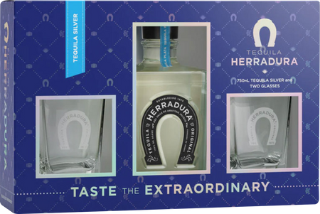 Herradura Silver Tequila with Glasses