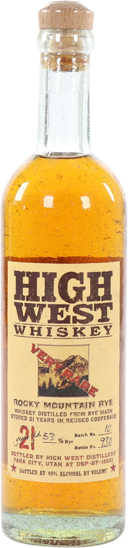 High West 21 Year Old Rocky Mountain Rye Whiskey (375mL)