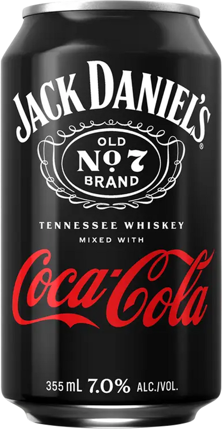 Jack Daniel's No7 Whiskey & Coca Cola Cocktail (354mL)