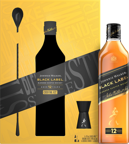 Johnnie Walker Black Label Blended Scotch Whisky Cocktail Kit