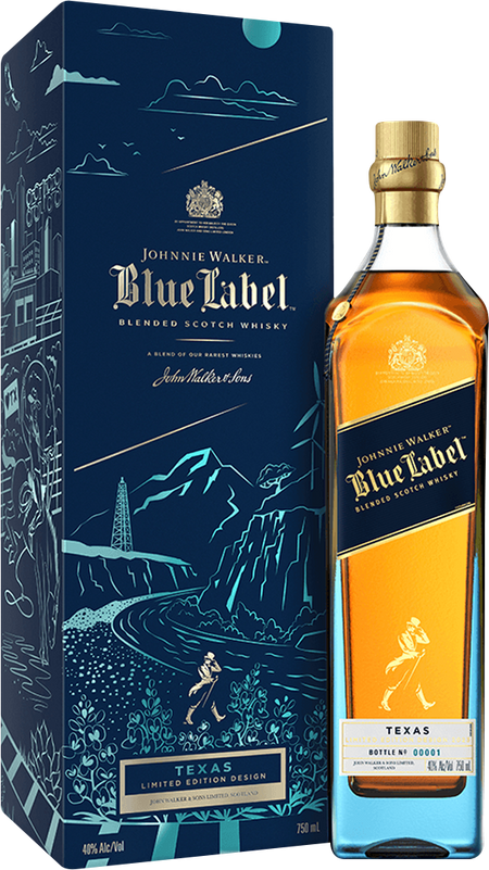 Johnnie Walker Blue Label Texas Limited Edition Design Blended Scotch Whisky