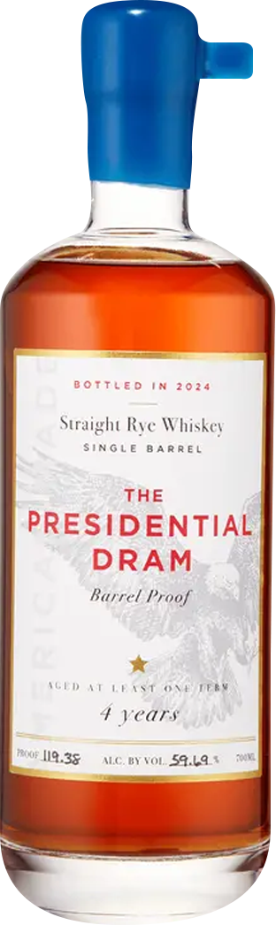 Proof and Wood 'The Presidential Dram' 4 Year Old Straight Rye Whiskey (700mL)