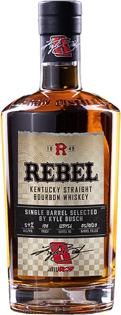 Rebel x Kyle Busch Single Barrel 108 Proof 2026 Limited Edition Bourbon Whiskey