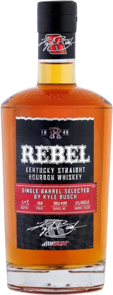 Busch Distillery Rebel Kyle Busch Single Barrel Cask Strength Bourbon Whiskey » Buy ...