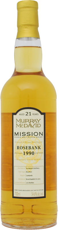 Murray McDavid Mission 21 Year Old Rosebank 1990 Single Malt Scotch Whisky (700mL)