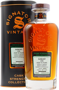Signatory Vintage Cask Strength Collection Glenlivet 16 Year Old 2006 Cask 900803 Single Malt Scotch Whisky (700mL)