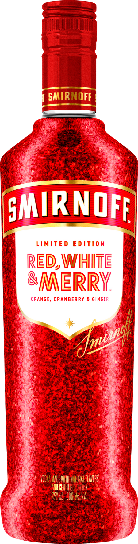 Smirnoff Red, White & Merry Orange, Cranberry & Ginger Holiday Season Limited Edition Vodka