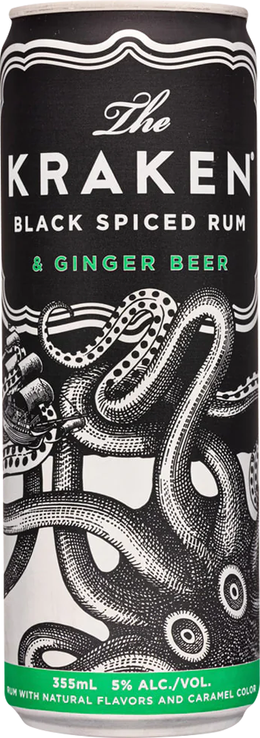 The Kraken Black Spiced Rum & Ginger Beer (354mL)