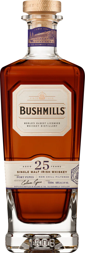 Bushmills Port Pipes Finish 25 Year Old Single Malt Irish Whiskey