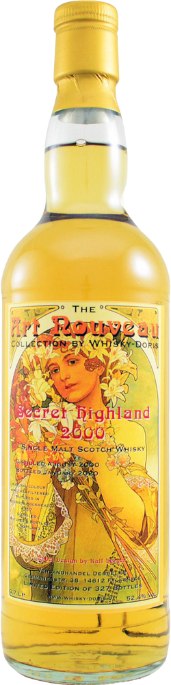 The Art Nouveau Collection Secret Highland 2000 Vintage Single Malt Scotch Whisky (700mL)