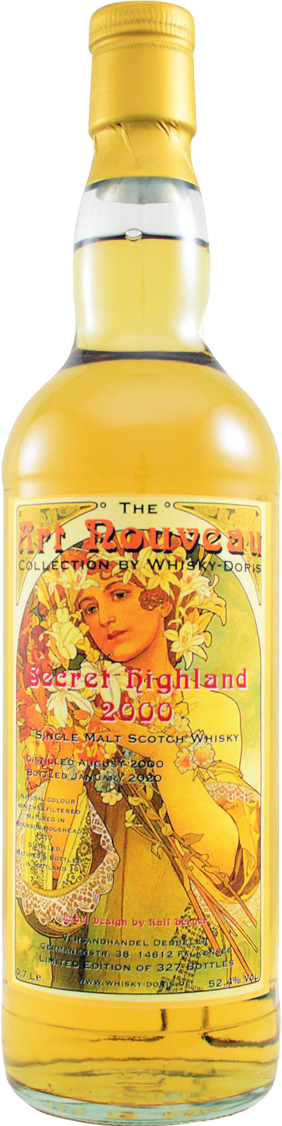 The Art Nouveau Collection Secret Highland 2000 Vintage Single Malt Scotch Whisky (700mL)