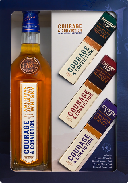 Virginia Distillery Co. Courage & Conviction American Single Malt Whisky Assortment Set
