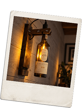 Whiskey bottle wall lamp