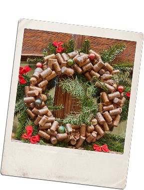 Whiskey cork wreath