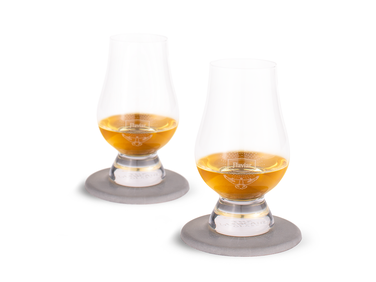 2 Flaviar Whisky Glasses & Coasters