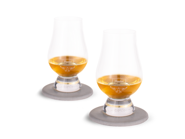 2 Flaviar Whisky Glasses & Coasters