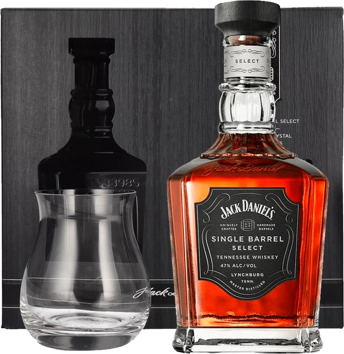 Jack Daniel's Single Barrel Select & Glencairn Crystal Snifter Glass Pack Tennessee Whiskey