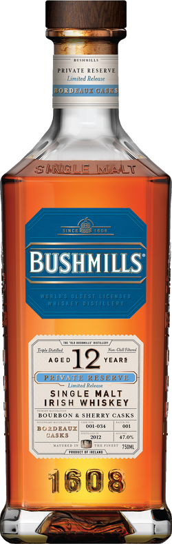 Bushmills Private Reserve 12 Year Old: Bordeaux Casks 2012 Vintage Irish Whiskey