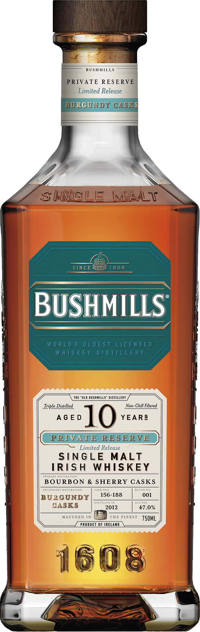 Bushmills Private Reserve 10 Year Old: Burgundy Casks 2012 Vintage Irish Whiskey