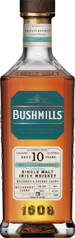 Bushmills Private Reserve 10 Year Old: Burgundy Casks 2012 Vintage Irish Whiskey