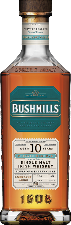 Bushmills Private Reserve 10 Year Old Bordeaux Cask Limited Release Irish Whiskey